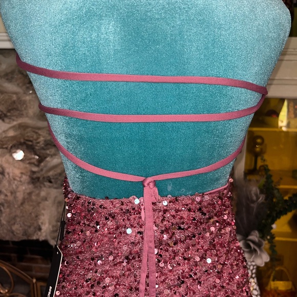 Fashion Nova Pink Sequin Backless Dress - Picture 3 of 5